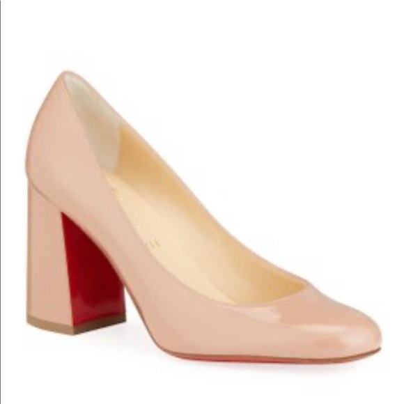 Baobab Block 85 Heel Christian Louboutin Pump 39, Nude. - Picture 2 of 9